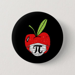 Chapa Redonda De 5 Cm Máscara facial linda del día de Apple Pi maestro e