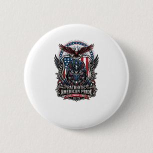 Chapa Redonda De 5 Cm Máscara Patriótica Guardia Libertad Militar Inspir