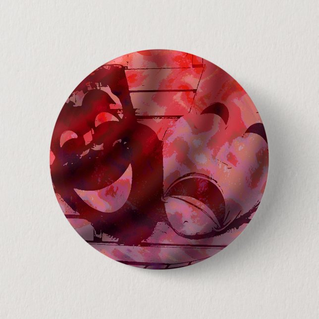 Chapa Redonda De 5 Cm Máscaras del teatro (Anverso)