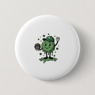 Chapa Redonda De 5 Cm Mascota de Slime del Día de San Patricio Camiseta 