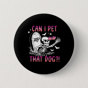 Chapa Redonda De 5 Cm Mascota Ese Esqueleto Perro Halloween