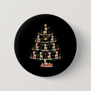 Chapa Redonda De 5 Cm Mascota Nochebuena Animal enciende árbol de navida