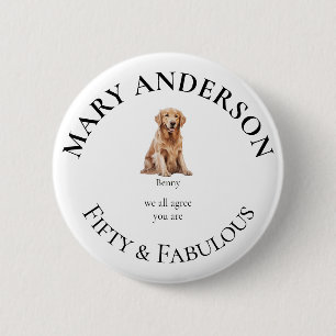 Chapa Redonda De 5 Cm Mascota personalizada cincuenta y fabuloso