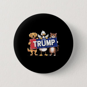 Chapa Redonda De 5 Cm Mascotas Pato Perro Gato Para Trump