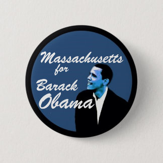Chapa Redonda De 5 Cm Massachusetts para Barack Obama