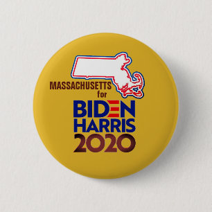 Chapa Redonda De 5 Cm Massachusetts para Biden Harris 2020