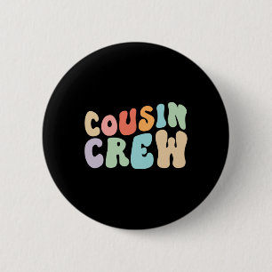 Chapa Redonda De 5 Cm Mat de la familia de diseño retro Groovy de la tri