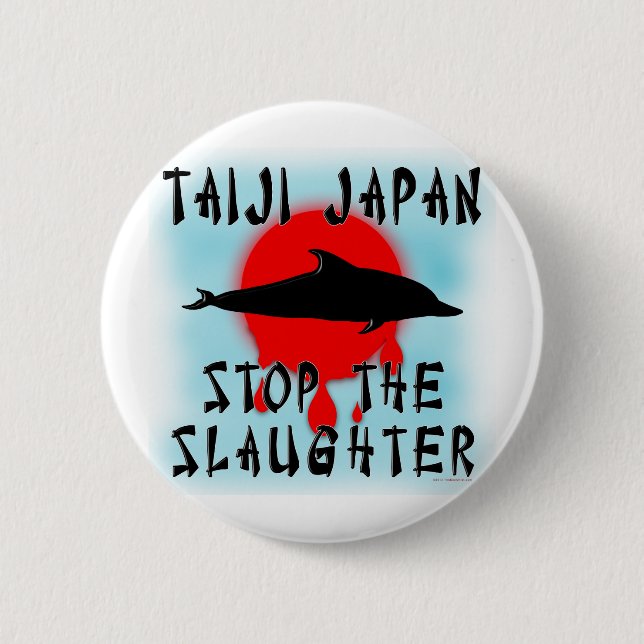 Chapa Redonda De 5 Cm Matanza en Taiji (Anverso)