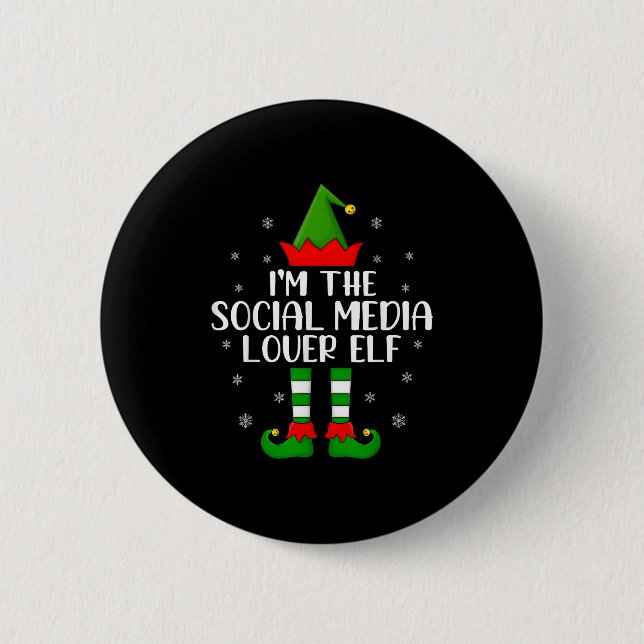 Chapa Redonda De 5 Cm Matching Family I'm The Social Media Lover Elf Chr (Anverso)