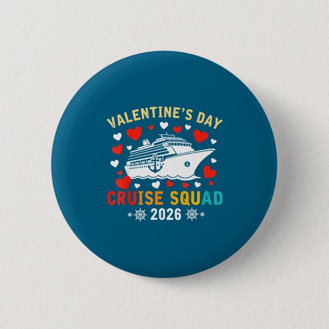 Chapa Redonda De 5 Cm Matching Valentines Cruise Squad 2026 Cruise Ship  (Anverso)