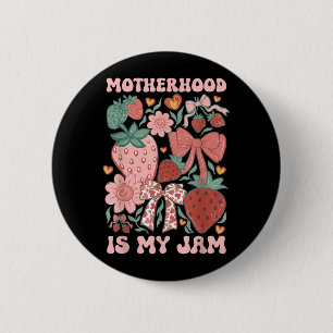 Chapa Redonda De 5 Cm Maternidad es Mermelada Boho Fresa Gráfico Madres