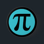 Chapa Redonda De 5 Cm Math geek Pi symbol, blue on black<br><div class="desc">It you would like to get the design where the first 10, 000 numbers of Pi are clearly visible, I also have that design, with a few variations, on my store. Pi is an irrational number, that is calculated by dividing the circumference of a circle by its diameter. Nothing seems...</div>