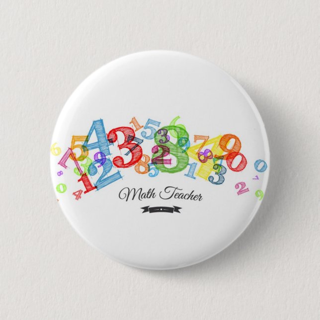 Chapa Redonda De 5 Cm Math Teacher (Anverso)