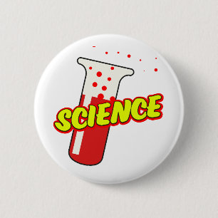 Chapa Redonda De 5 Cm Matraz de ciencia caricatura
