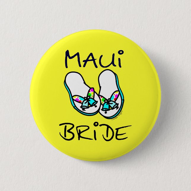 Chapa Redonda De 5 Cm Maui Bride (Anverso)