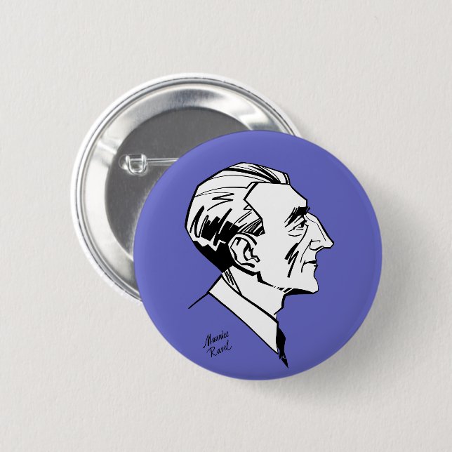 Chapa Redonda De 5 Cm Maurice Ravel (Anverso y reverso)