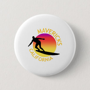 Chapa Redonda De 5 Cm Mavericks Surfing Vacaciones California