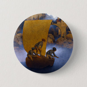 Chapa Redonda De 5 Cm Maxfield Parrish Wynken Blynken y Nod