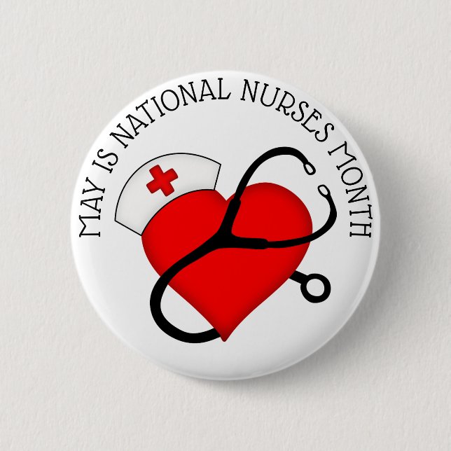 Chapa Redonda De 5 Cm May es el mes nacional de enfermeras (Anverso)