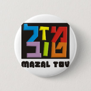 Chapa Redonda De 5 Cm Mazal Tov
