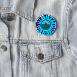Chapa Redonda De 5 Cm Mazipoodles Sunflower Sunshine: Azul 1