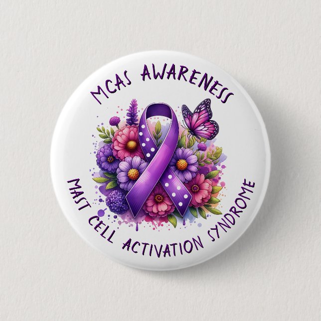 Chapa Redonda De 5 Cm MCAS Mast Cell Activation Syndrome Awareness (Anverso)