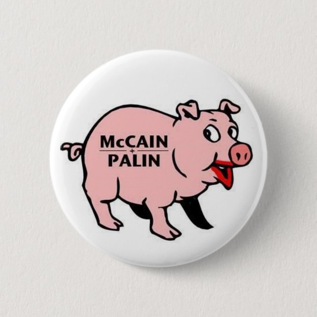 Chapa Redonda De 5 Cm McCain Palin (Anverso)