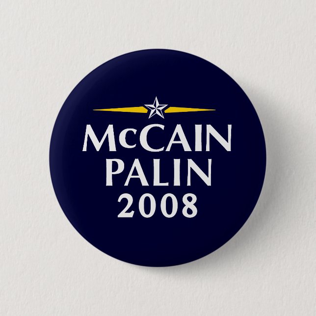 Chapa Redonda De 5 Cm McCain Palin 2008 (Anverso)