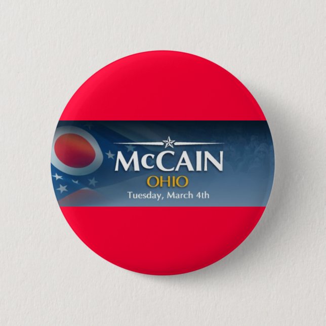 Chapa Redonda De 5 Cm McCain para Ohio (Anverso)