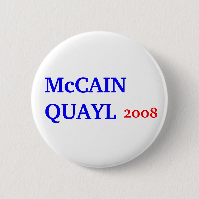 Chapa Redonda De 5 Cm McCAIN QUAYL 2008 (Anverso)