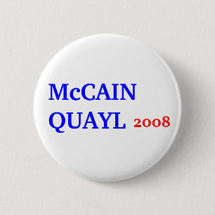 Chapa Redonda De 5 Cm McCAIN QUAYL 2008