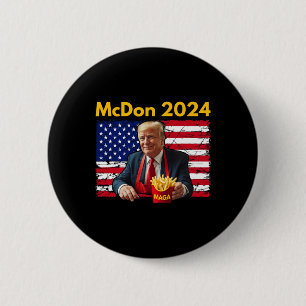 Chapa Redonda De 5 Cm Mcdon Divertido Donald Trump Cocina Papas Fritas 