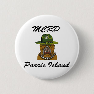 Chapa Redonda De 5 Cm MCRD Parris Island Devil Dog