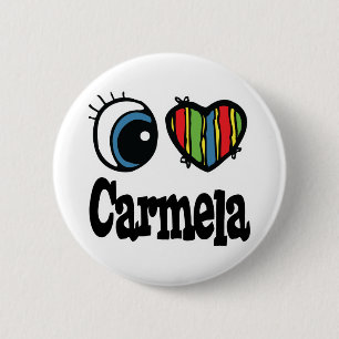 Chapa Redonda De 5 Cm Me encanta (amo) Carmela