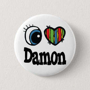 Chapa Redonda De 5 Cm Me encanta (amo) Damon