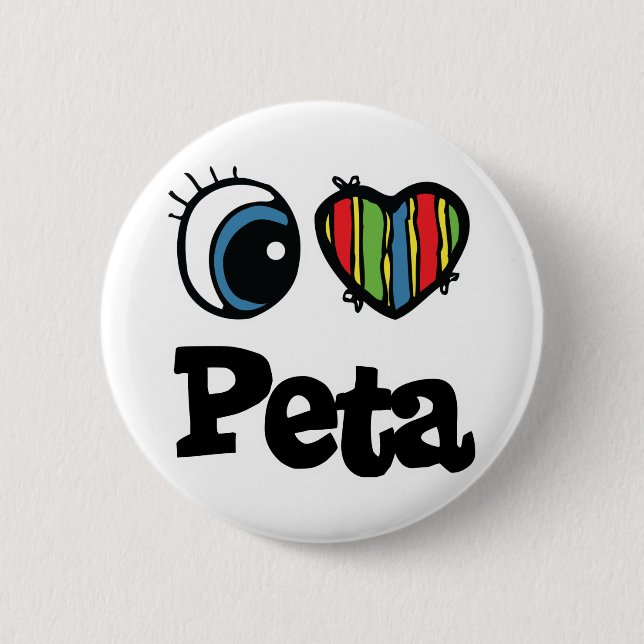 Chapa Redonda De 5 Cm Me encanta (amo) Peta (Anverso)