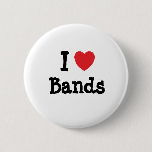Chapa Redonda De 5 Cm Me encanta Bandas personalizado corazón personali