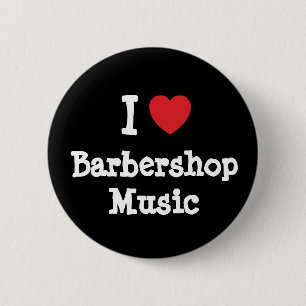Chapa Redonda De 5 Cm Me encanta Barbershop Música personalizado de cora