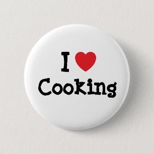 Chapa Redonda De 5 Cm Me encanta cocinar personalizado corazón personali