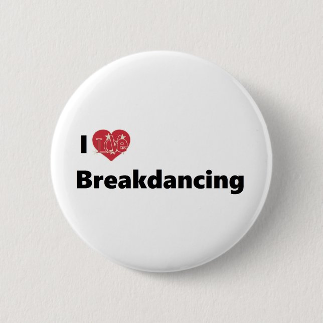 Chapa Redonda De 5 Cm Me encanta el breakdance (Anverso)