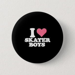 Chapa Redonda De 5 Cm Me encanta el corazón de los niños del Skater