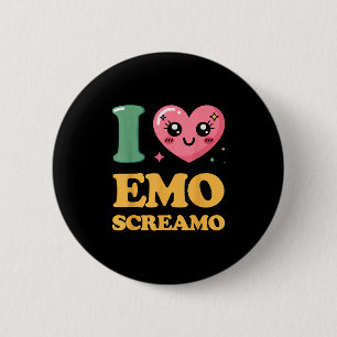 Chapa Redonda De 5 Cm Me encanta el emo screamo 
