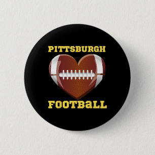 Chapa Redonda De 5 Cm Me Encanta El Fútbol De Pittsburgh Mujeres Toddler
