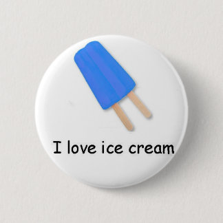 Chapa Redonda De 5 Cm Me encanta el helado Blue Twin Pop Button
