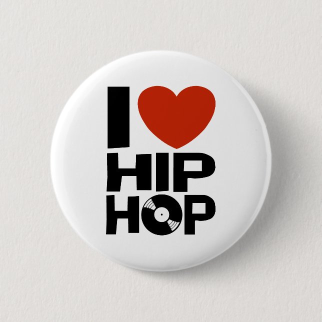 Chapa Redonda De 5 Cm Me encanta el hip hop (Anverso)