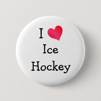 Chapa Redonda De 5 Cm Me encanta el hockey sobre hielo
