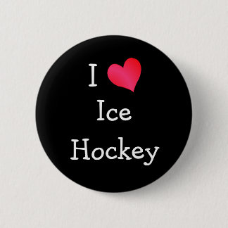 Chapa Redonda De 5 Cm Me encanta el hockey sobre hielo