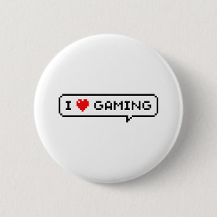 Chapa Redonda De 5 Cm Me Encanta El Juego Del Corazón, Me Encanta Jugar 