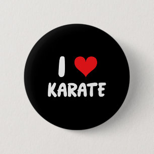 Chapa Redonda De 5 Cm Me encanta el karate - Corazón - Artes marciales