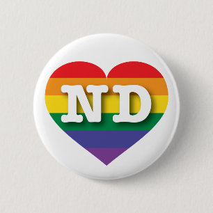 Chapa Redonda De 5 Cm Me encanta el orgullo gay de Dakota del Norte